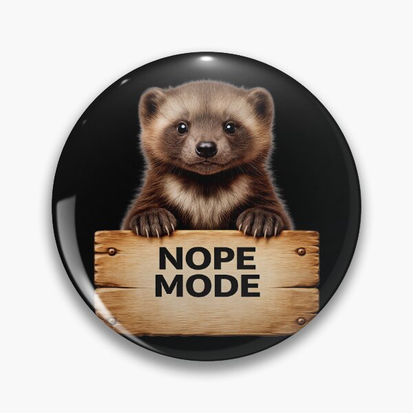 Item preview, Nope Mode Wolverine Cub Funny Animal Sticker designed and sold by EimSol.