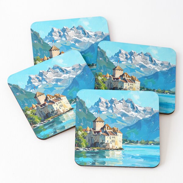 Item preview, Castle Chillon Under Blue Alpine Peaks designed and sold by Vista Atelier.