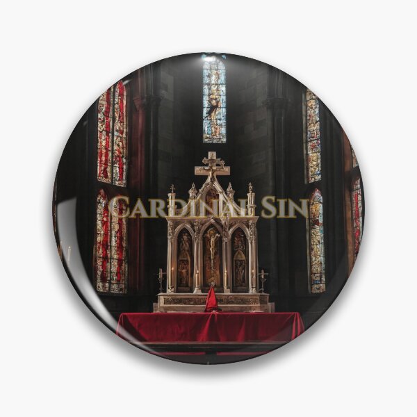 Item preview, Scarlet Cardinal Perched on Dark Sacred Crucifix designed and sold by GeoWhimsy Studio.