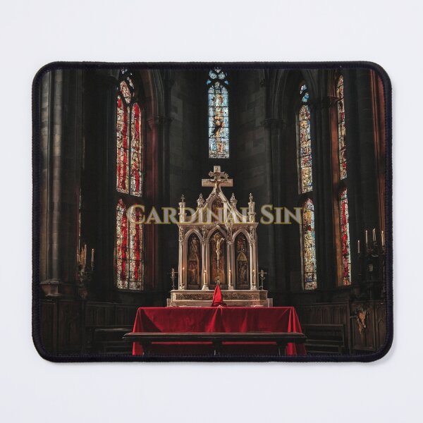 Item preview, Scarlet Cardinal Perched on Dark Sacred Crucifix designed and sold by GeoWhimsy Studio.