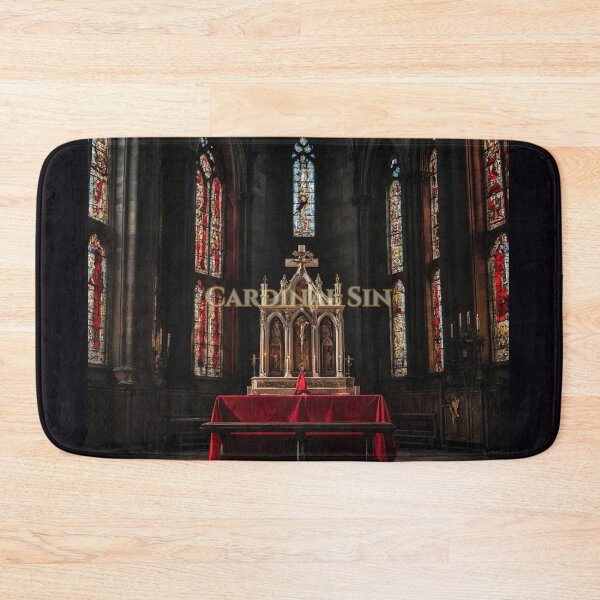 Item preview, Scarlet Cardinal Perched on Dark Sacred Crucifix designed and sold by GeoWhimsy Studio.