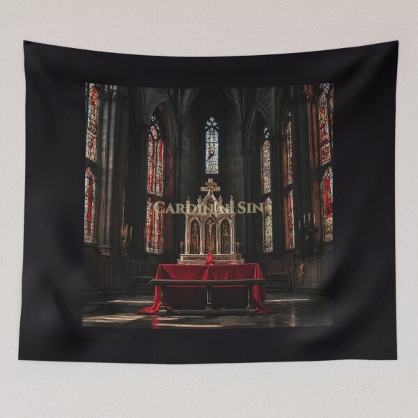 Item preview, Scarlet Cardinal Perched on Dark Sacred Crucifix designed and sold by GeoWhimsy Studio.