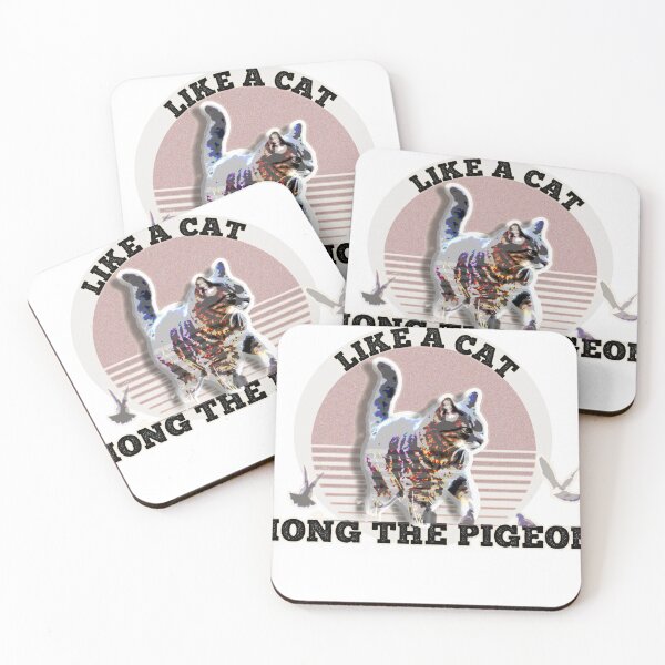 Item preview, Like a Cat Among the Pigeons – Retro Funny Cat T-Shirt Design designed and sold by ChiaraPagani.