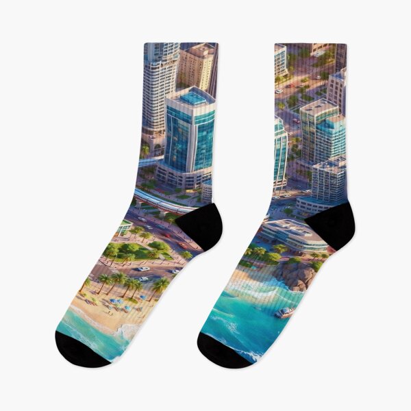 Item preview, Coastal City Skyline T-Shirt | Beachfront Modern Architecture Design | Tropical Urban Paradise Graphic Tee | Ocean City Aesthetic Art designed and sold by Sushikidsntod.