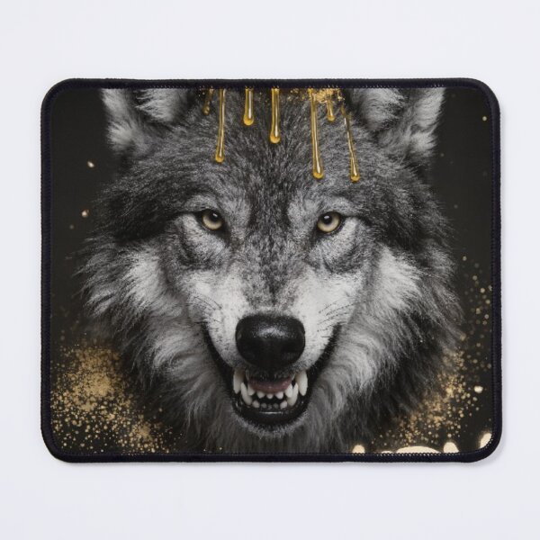 Item preview, Stay Hungry Wolf Gold Crown Dark Luxury Art Print Motivational Street Art Poster designed and sold by sayntastic.
