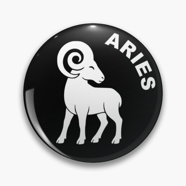 Item preview, Aries Ram Zodiac Sign In Negative Circle Bold Art designed and sold by The Bold Line Studio.