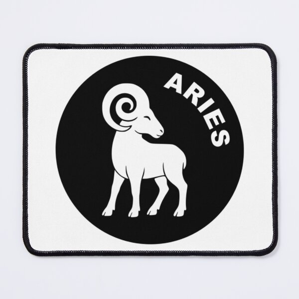 Item preview, Aries Ram Zodiac Sign In Negative Circle Bold Art designed and sold by The Bold Line Studio.