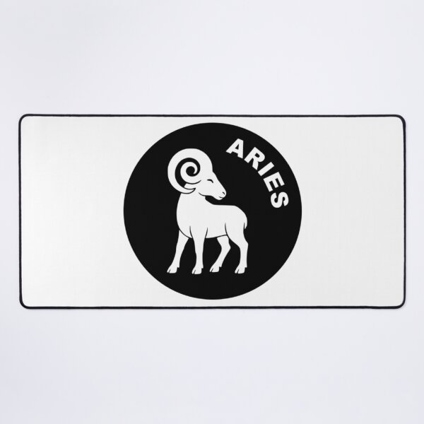 Item preview, Aries Ram Zodiac Sign In Negative Circle Bold Art designed and sold by The Bold Line Studio.