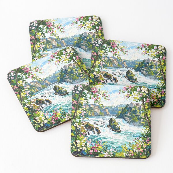 Item preview, Spring Blossoms Over Scenic Alpine Waterfall designed and sold by Vista Atelier.