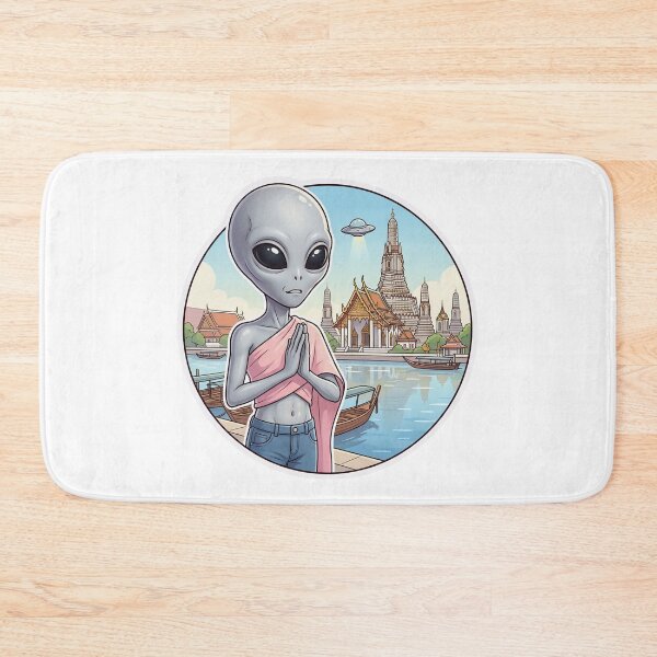 Item preview, Alien Visitor in Traditional Thai Dress at Temple designed and sold by Sunkhung.