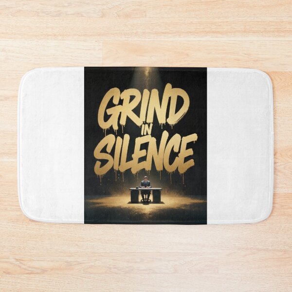 Item preview, Grind In Silence Dark Luxury Art Print Gold Graffiti Motivational Street Art Poster designed and sold by sayntastic.
