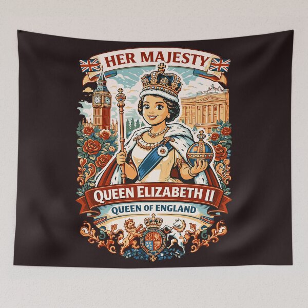 Item preview, Queen Elizabeth II Her Majesty – Retro British Royalty Pop Art Sticker designed and sold by Teeseas Wave.