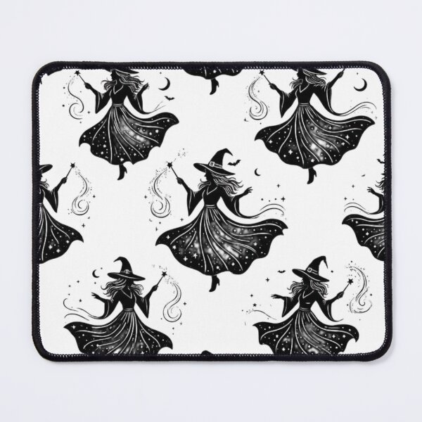 Item preview, Black Witch Silhouette – Witchy Magic Design with Wand & Pointed Hat – Occult, Halloween, Mystic Illustration designed and sold by Cauldron Crafts.