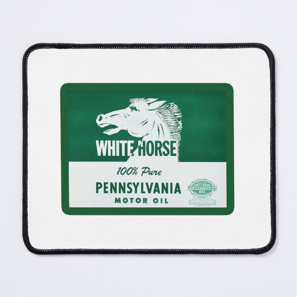 Artikelvorschau, Vintage White Horse Pennsylvania Motoröl entworfen und verkauft von QuayTradingCo.