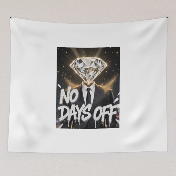 Item preview, No Days Off Diamond Head Dark Luxury Art Print Motivational Street Art Poster designed and sold by sayntastic.