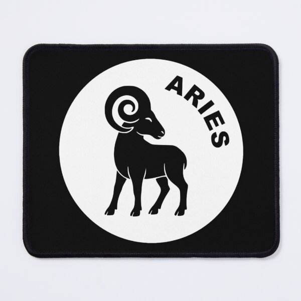 Item preview, Aries Ram Zodiac Sign In Negative Circle Bold Art designed and sold by The Bold Line Studio.