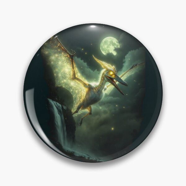 Item preview, Glowing Pterodactyl Dinosaur Mystical Night Scene designed and sold by Syrupulse.