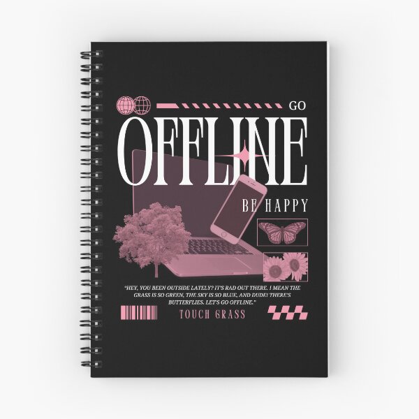 Item preview, go offline: touch grass, be happy // retro grunge brutalism aesthetic designed and sold by zlivy.