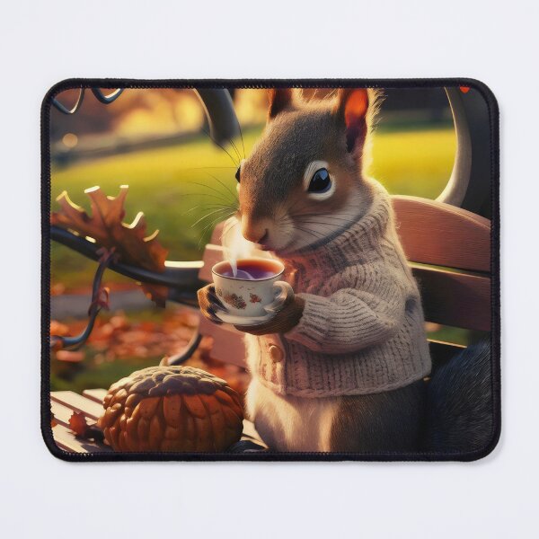 Item preview, Squirrel with coffee. designed and sold by MyHappyArtShop.