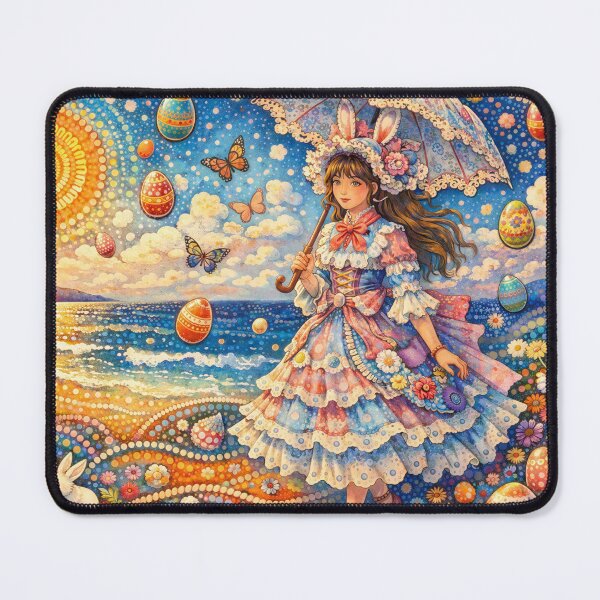 Item preview, Kawaii Easter Girl Walking in Spring Egg Shower designed and sold by M-Y-A-R-T-.