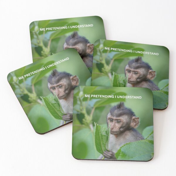 Item preview, Me Pretending I Understand Monkey Meme Funny Relatable Reaction Meme designed and sold by WildFrameNature.