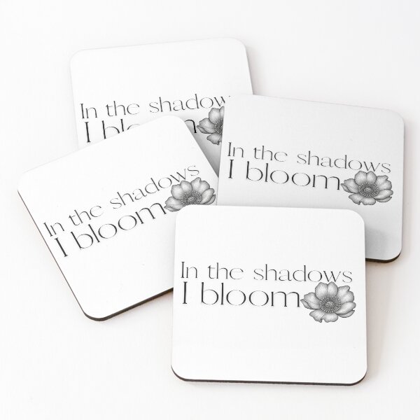 Item preview, In the Shadows I Bloom – Minimalist Dark Floral Typography designed and sold by eachside-nik.