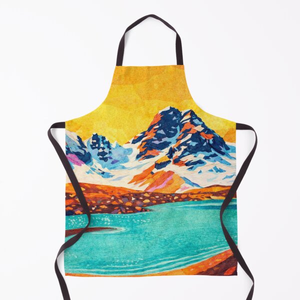 Item preview, Turquoise Mountain Lagoon with Sunny Sky, Colorful Mixed Media Digital Collage designed and sold by SWSandraWechner.