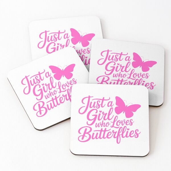 Item preview, Just a Girl who Loves Butterflies! Cute Pink Cursive Design with Butterfly Art for T-Shirts & Mugs designed and sold by PMCreative.