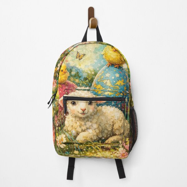 Item preview, Little Easter Lamb and Adorable Chicks in Floral Garden designed and sold by M-Y-A-R-T-.