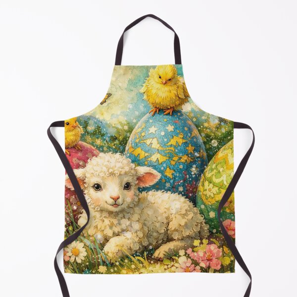 Item preview, Little Easter Lamb and Adorable Chicks in Floral Garden designed and sold by M-Y-A-R-T-.