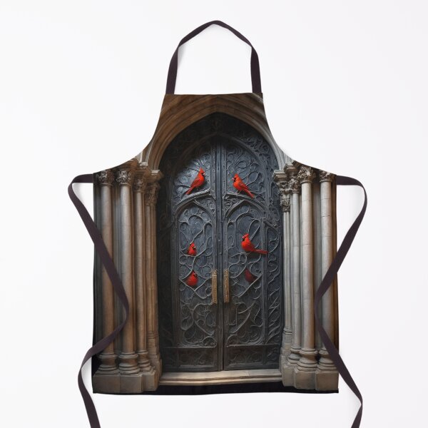 Item preview, Scarlet Cardinal Perched on Dark Sacred Hinge designed and sold by GeoWhimsy Studio.