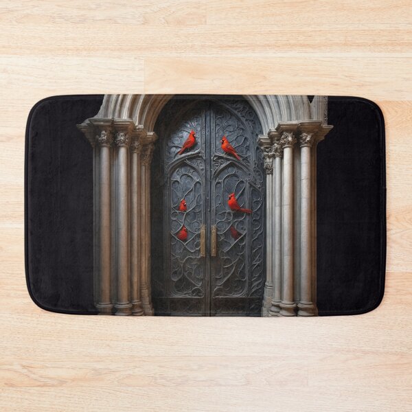Item preview, Scarlet Cardinal Perched on Dark Sacred Hinge designed and sold by GeoWhimsy Studio.