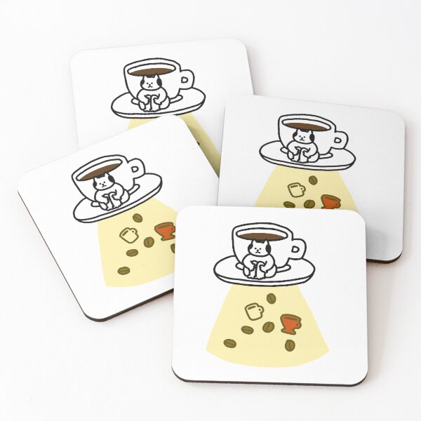 Item preview, a Cat on the flying cup of coffee designed and sold by superbaechoo.