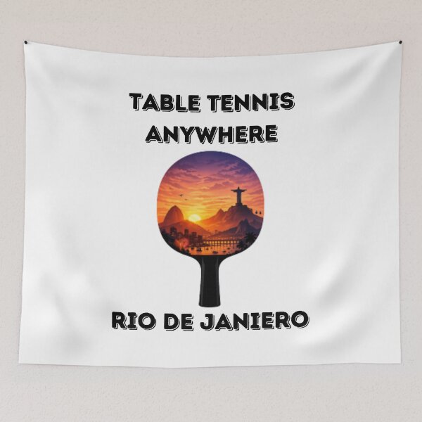 Item preview, Rio de Janeiro Table Tennis Anywhere Sunset Skyline Ping Pong Paddle Brazil designed and sold by OhMyPingCo.