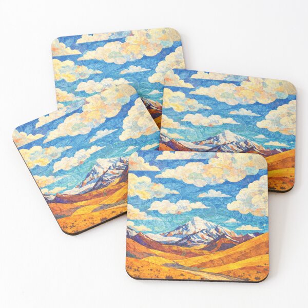 Item preview, Snowy Peak Panorama, Watercolor Papercut, Childrens Book Illustration designed and sold by SWSandraWechner.
