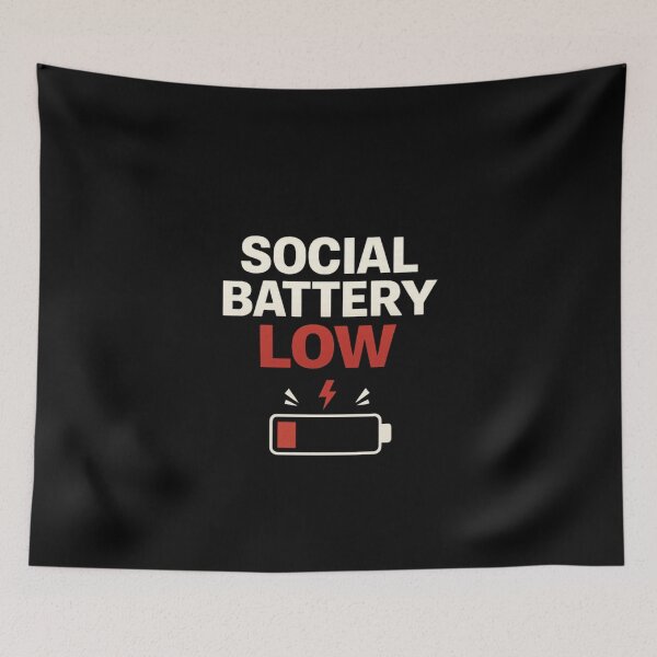Item preview, Social Battery Low Funny Introvert Shirt Anti Social Humor Sarcastic Tee designed and sold by VibeOffline Studio.