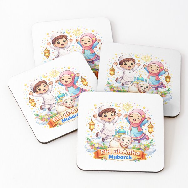 Item preview, Eid al-Adha Mubarak – Festive Illustration with Kids and Sheep designed and sold by RALYSHOP.
