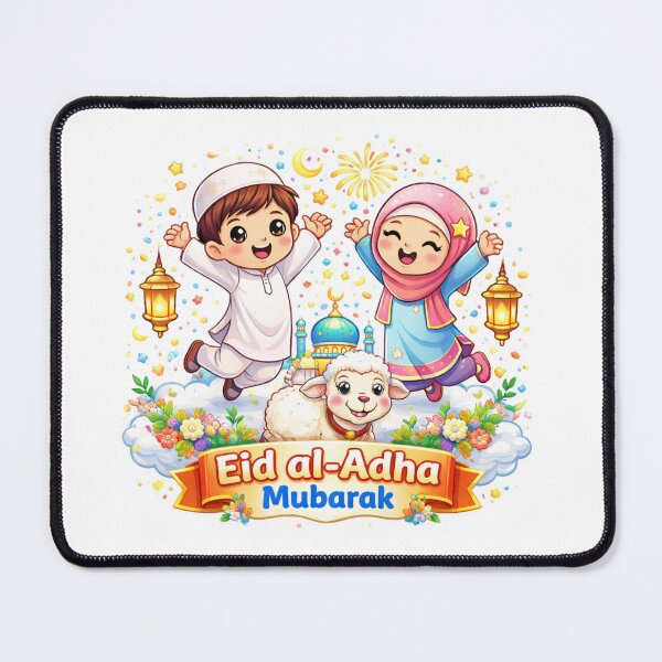 Item preview, Eid al-Adha Mubarak – Festive Illustration with Kids and Sheep designed and sold by RALYSHOP.
