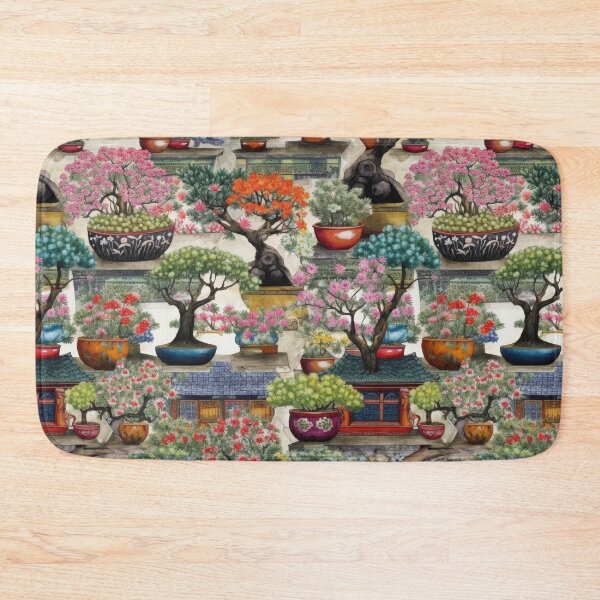 Item preview, Serene Oriental Bonsai Garden and Pagoda Illustration designed and sold by pinkal.