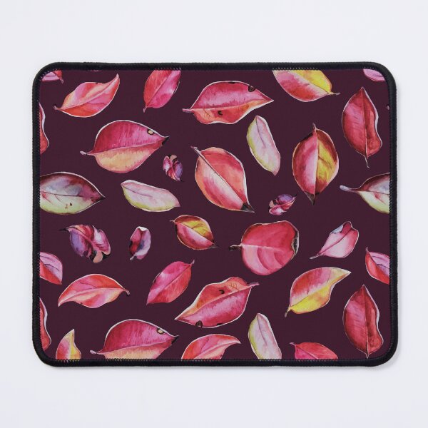 Item preview, Watercolor Red Leaves Pattern on Dark Background designed and sold by VitSArt.