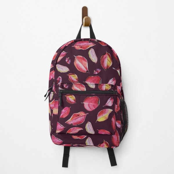 Item preview, Watercolor Red Leaves Pattern on Dark Background designed and sold by VitSArt.