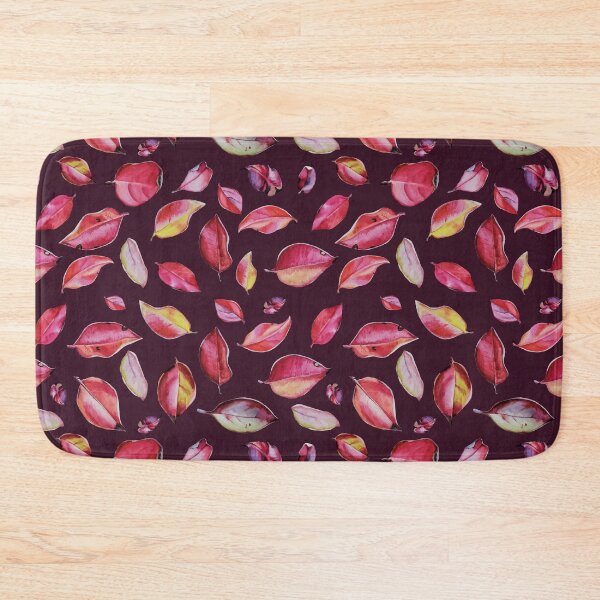 Item preview, Watercolor Red Leaves Pattern on Dark Background designed and sold by VitSArt.