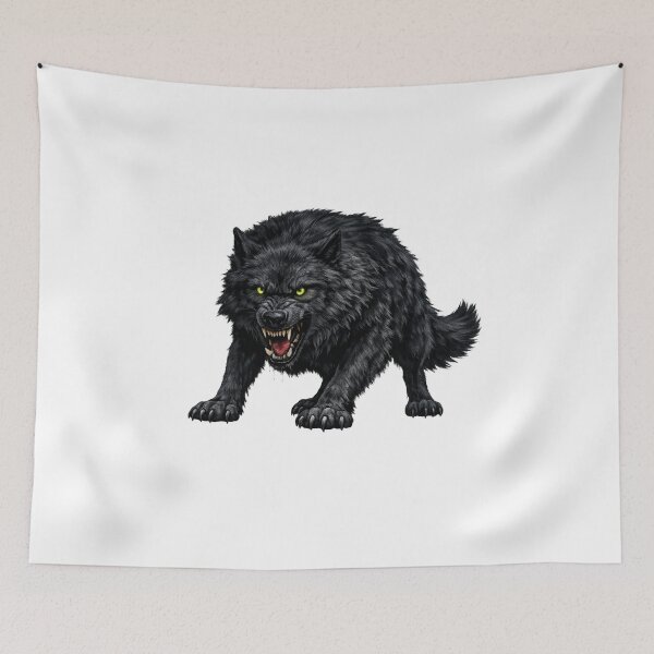 Item preview, Fierce Black Wolf Snarling Dark Animal Design designed and sold by Gezonde-Voeding.