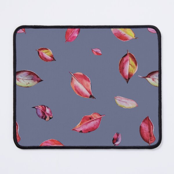 Item preview, Watercolor Red Leaves Seamless Pattern Blue Background minimal designed and sold by VitSArt.