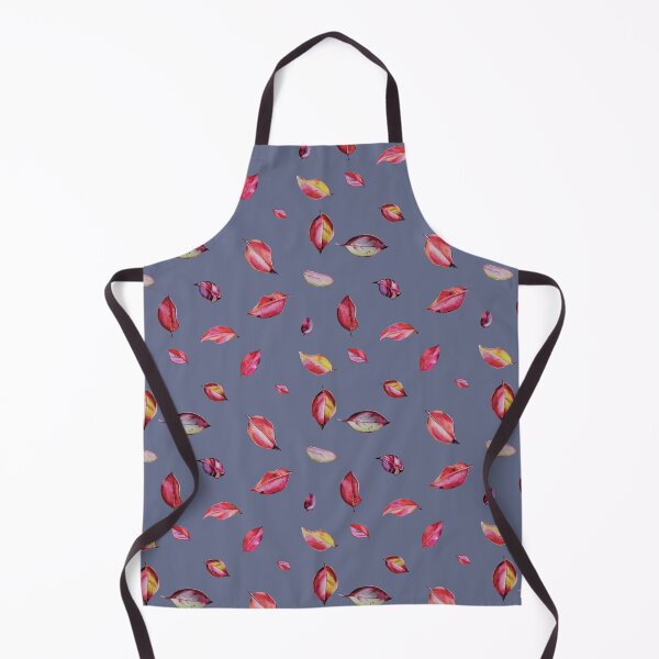 Item preview, Watercolor Red Leaves Seamless Pattern Blue Background minimal designed and sold by VitSArt.