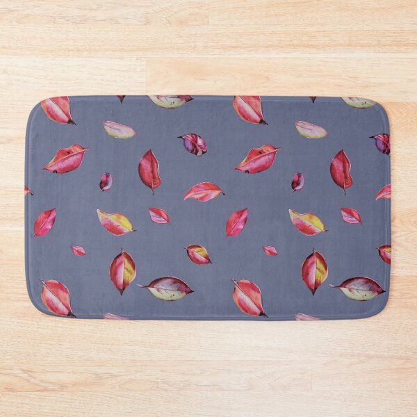 Item preview, Watercolor Red Leaves Seamless Pattern Blue Background minimal designed and sold by VitSArt.
