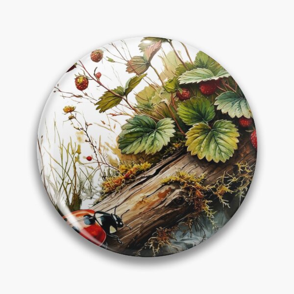 Item preview, Ladybug on Mossy Log by Wild Strawberries designed and sold by PholPol1959.