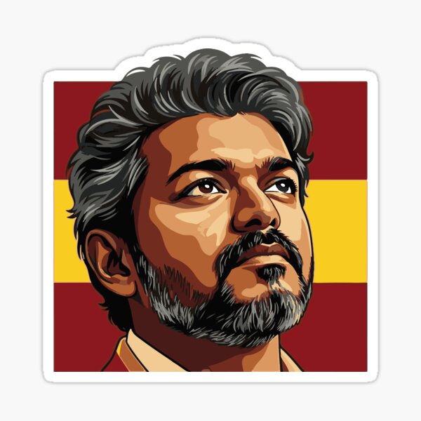 Thalapathy Vijay TVK Flag Tamil Kollywood Sticker