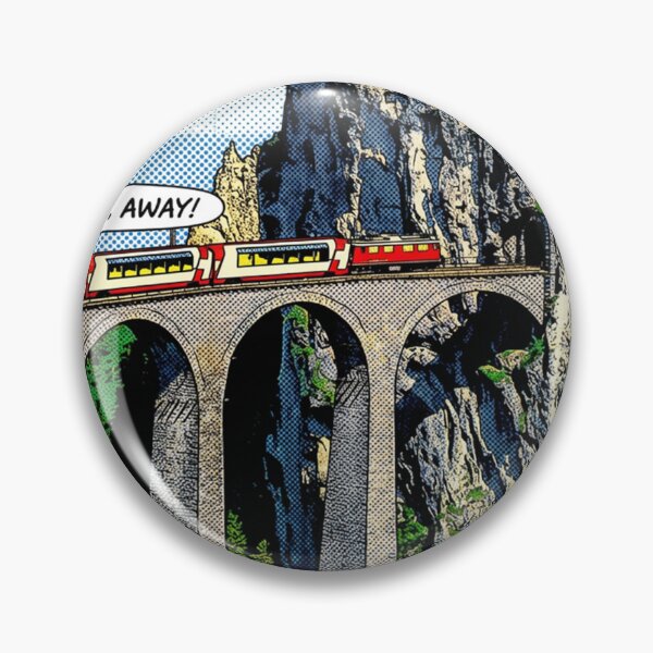 Item preview, Swiss Express, Away! – Retro Comic Style Glacier Express Poster designed and sold by VistaPainterArt.
