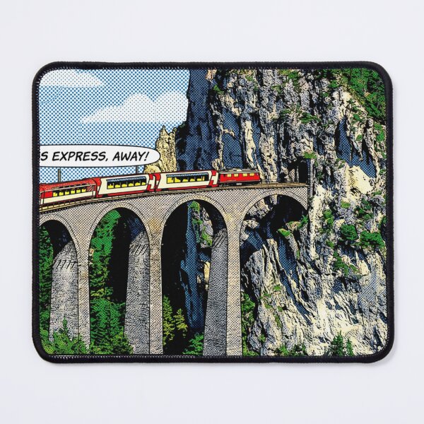 Item preview, Swiss Express, Away! – Retro Comic Style Glacier Express Poster designed and sold by VistaPainterArt.